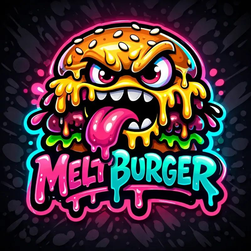 Neon Dripping Mascot Logos