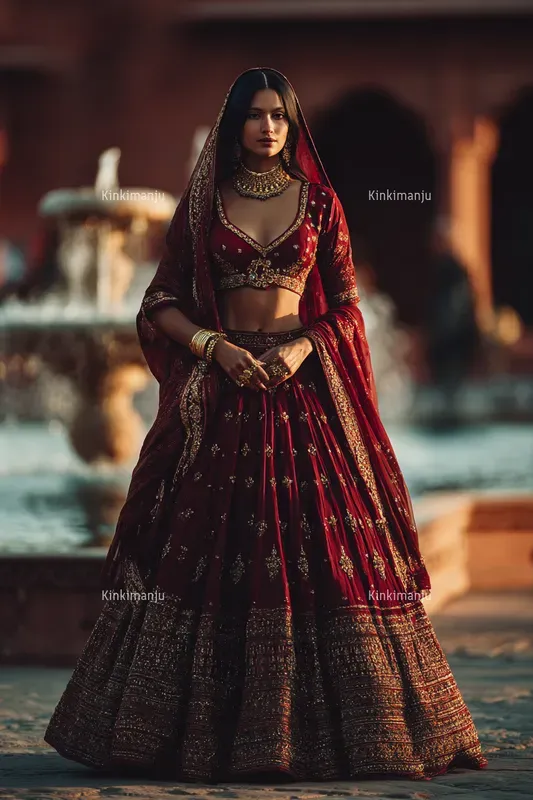 20 Luxury Diwali Lehenga Editorial Prompts