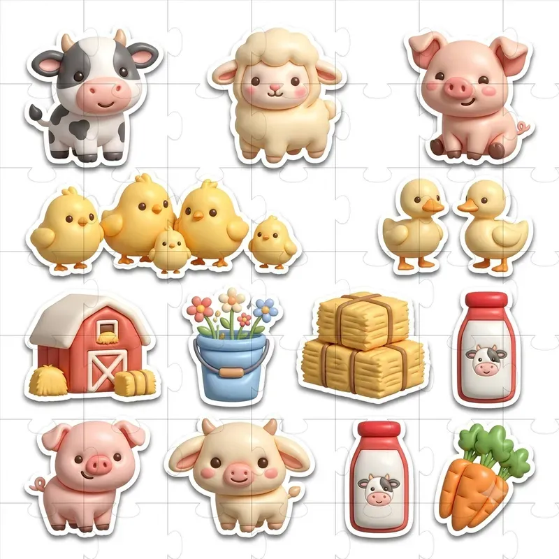 Printable Kawaii 3D Sticker Packs