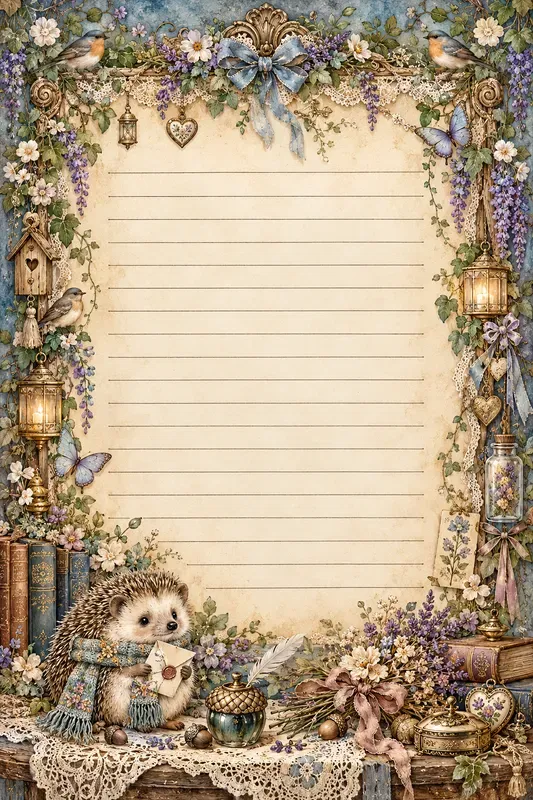Whimsical Vintage Storybook Writing Pages