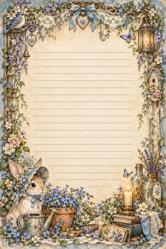 Whimsical Vintage Storybook Writing Pages