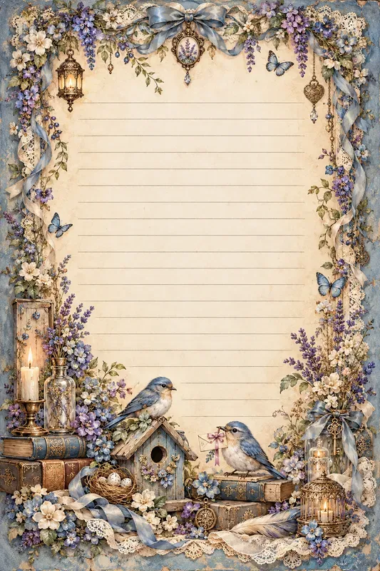 Whimsical Vintage Storybook Writing Pages