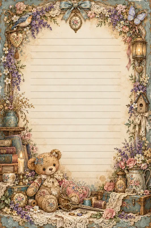 Whimsical Vintage Storybook Writing Pages