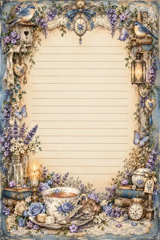 Whimsical Vintage Storybook Writing Pages