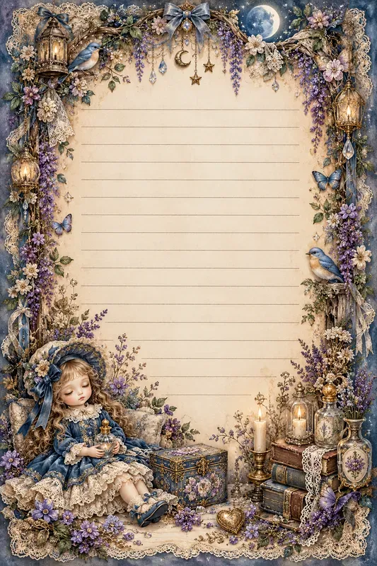 Whimsical Vintage Storybook Writing Pages