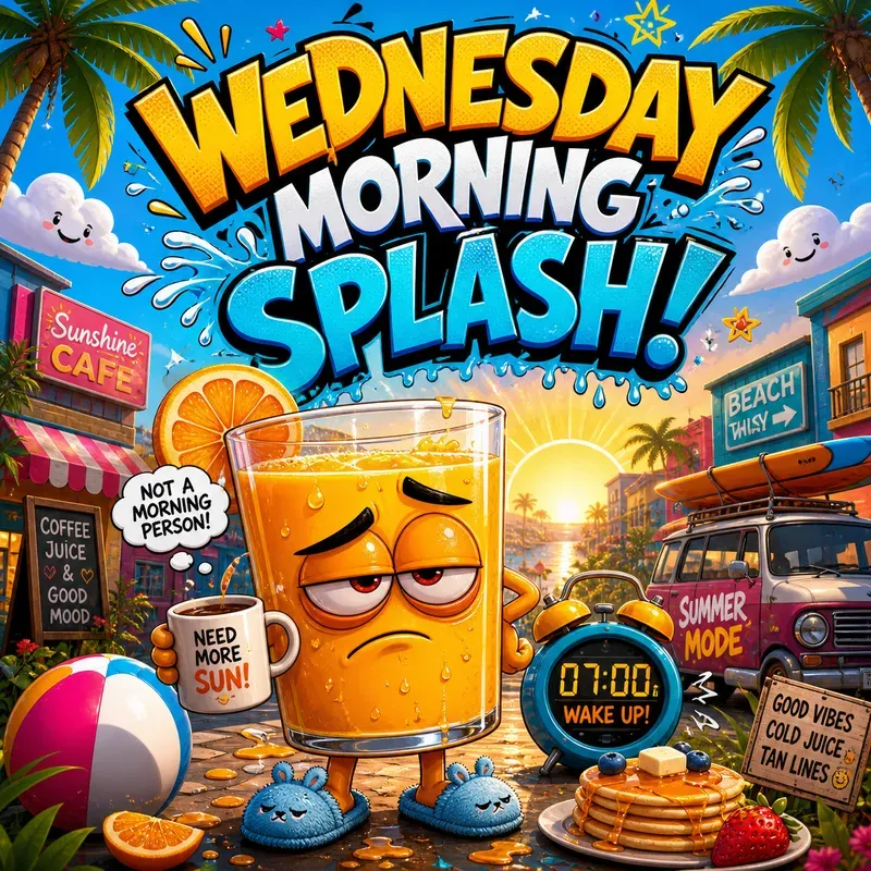 Summer Morning Chaos Cartoon Posters