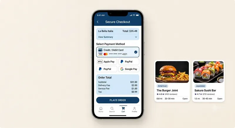 Premium Modern Food Delivery UI Templates