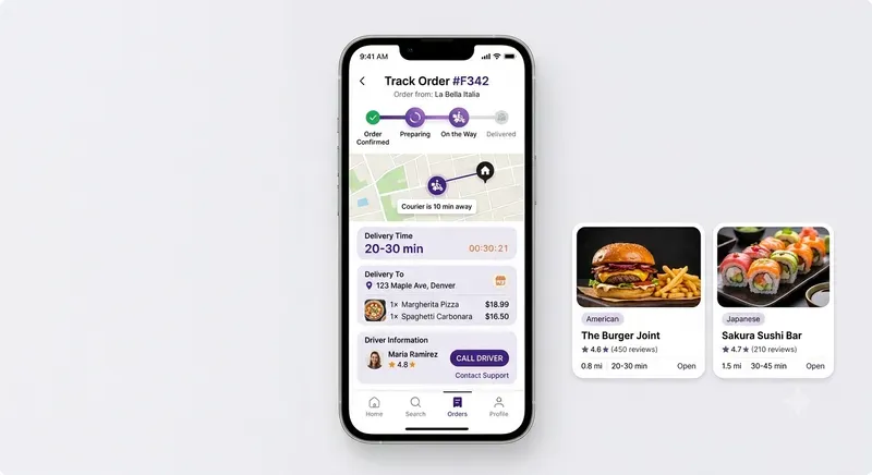 Premium Modern Food Delivery UI Templates