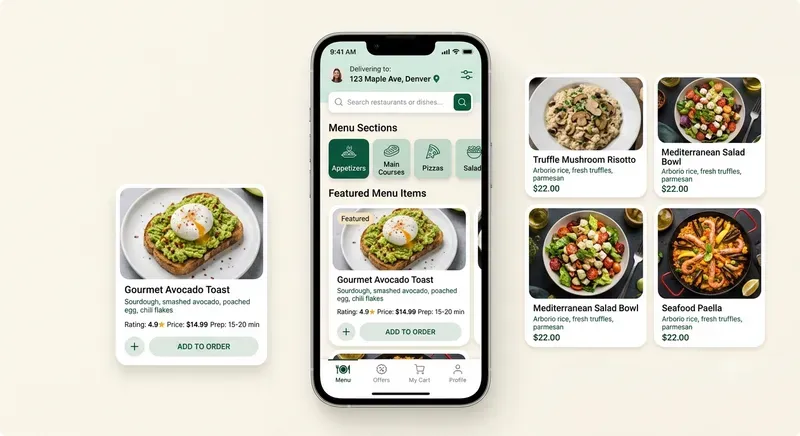 Premium Modern Food Delivery UI Templates
