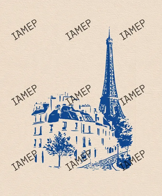 Vintage Blue Ink City Illustrations