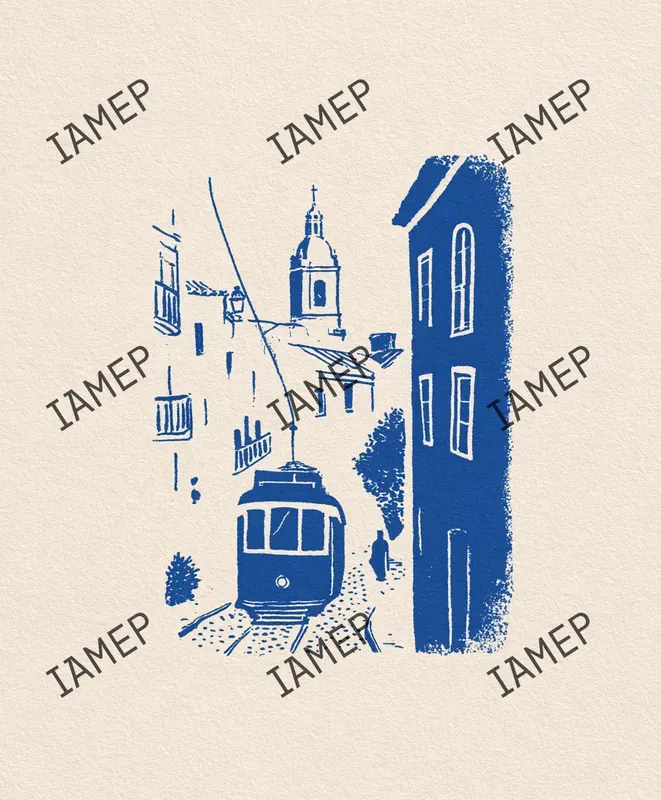 Vintage Blue Ink City Illustrations