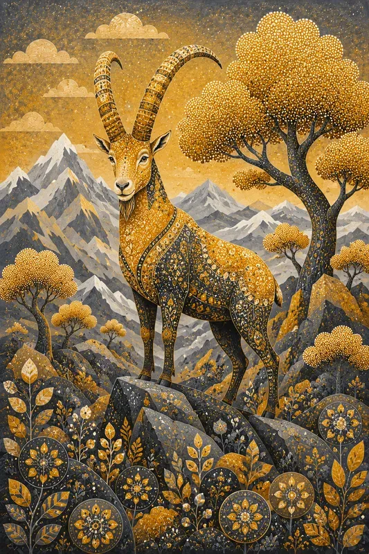 Whimsical Pointillist Folk Art Landscapes