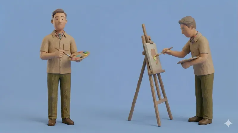 3D Claymation Professions Dual Poses