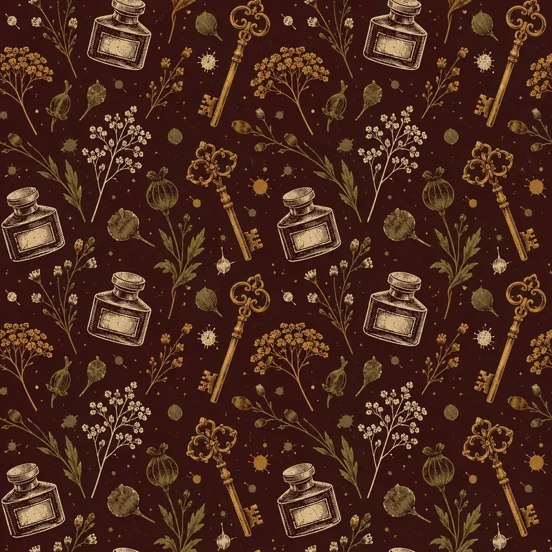 Dark Academia Botanical Patterns