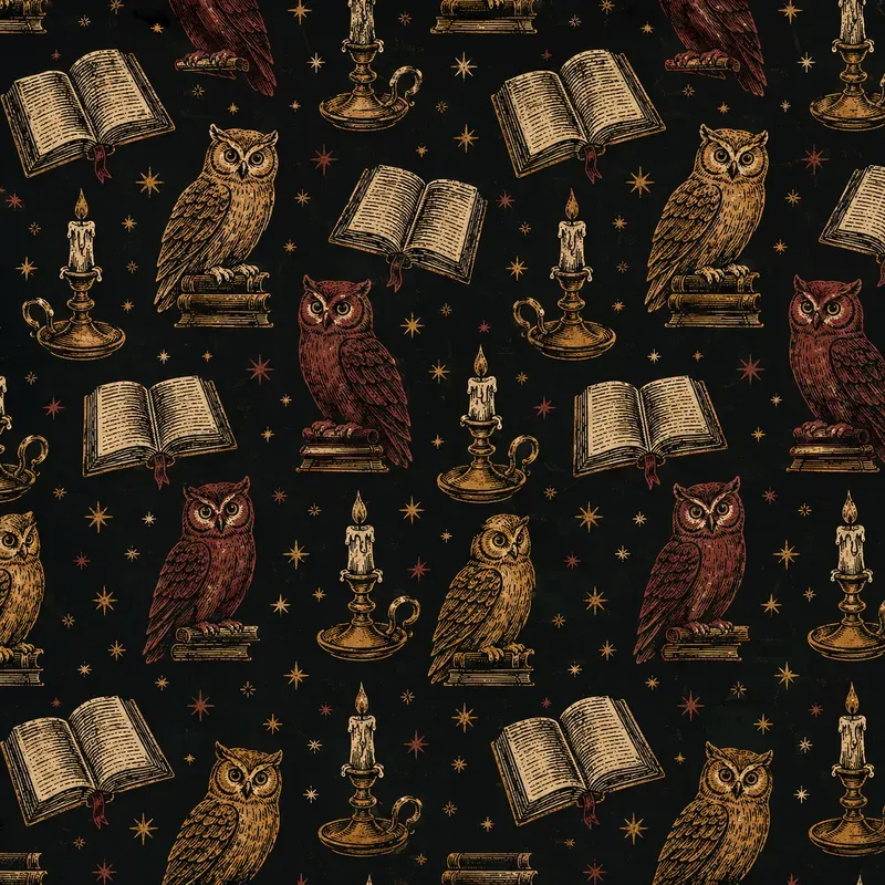 Dark Academia Botanical Patterns