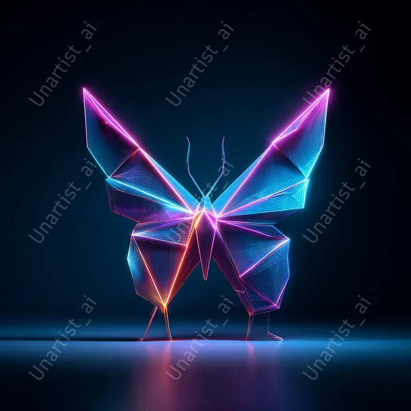Neon Paper Origami Objects