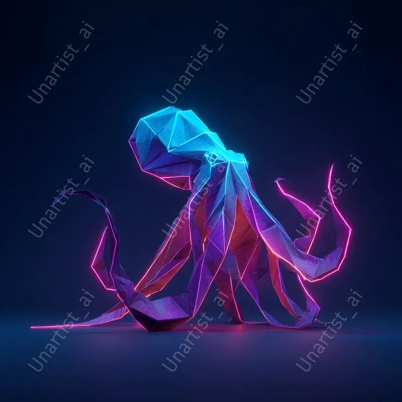 Neon Paper Origami Objects