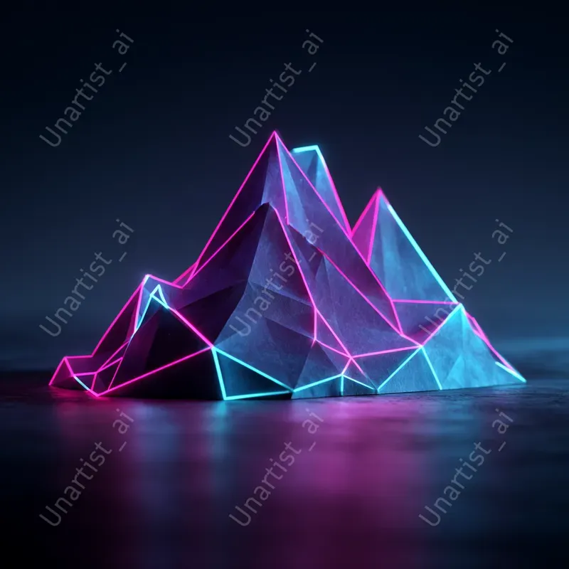Neon Paper Origami Objects