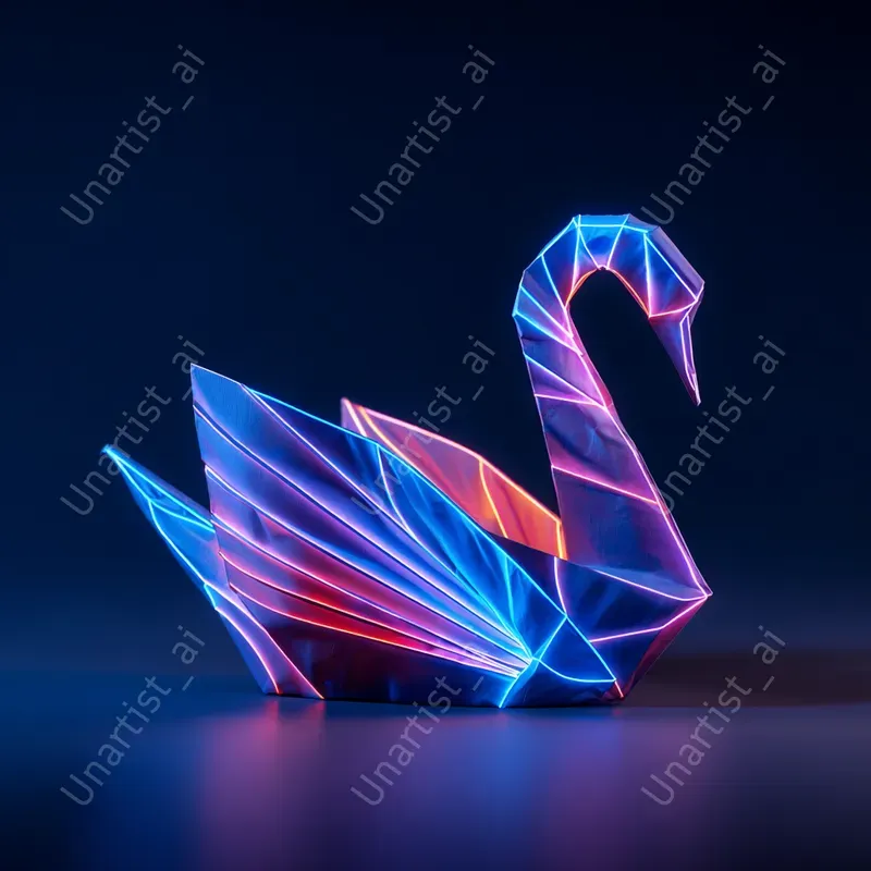 Neon Paper Origami Objects