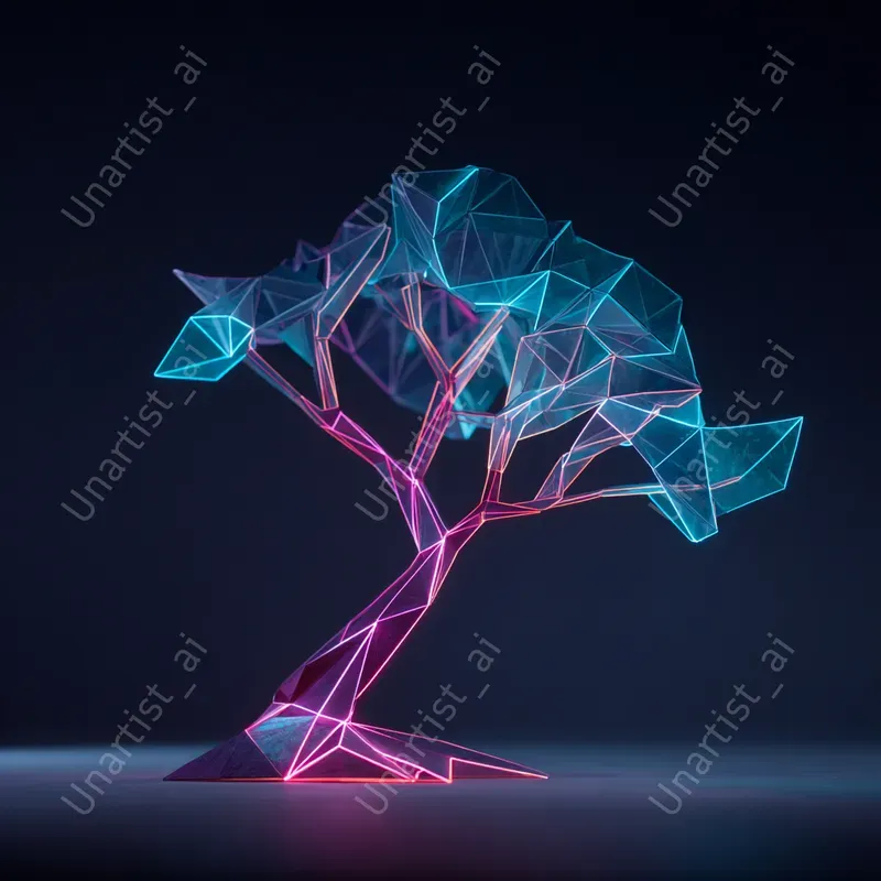 Neon Paper Origami Objects