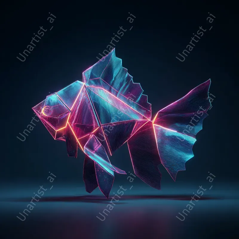 Neon Paper Origami Objects