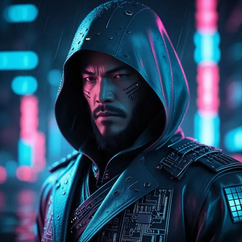 Cinematic Neon Noir Character Portraits