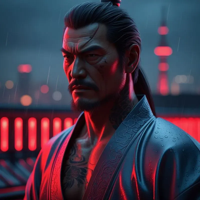 Cinematic Neon Noir Character Portraits