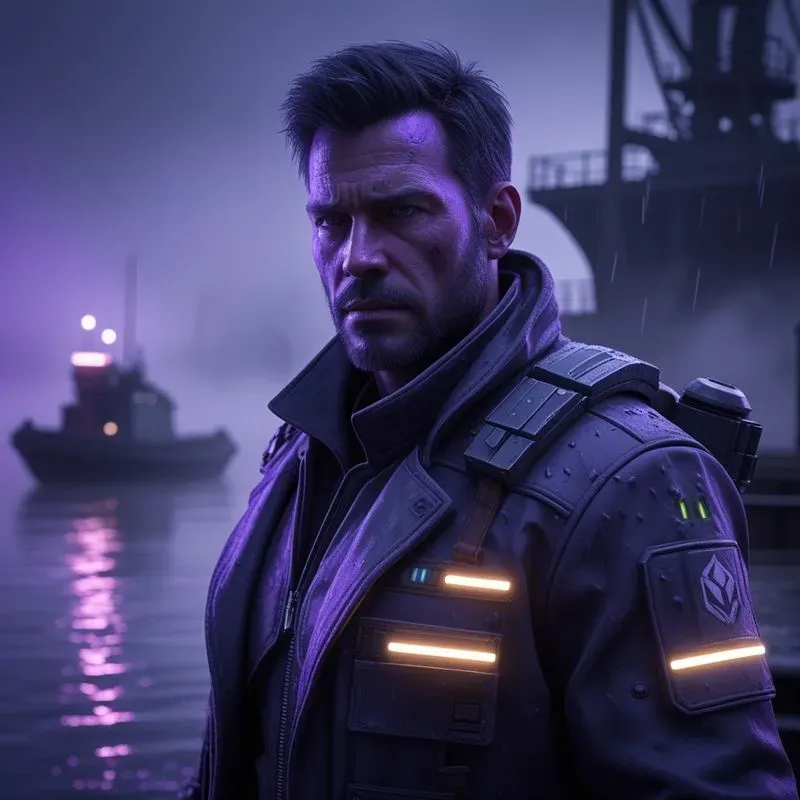 Cinematic Neon Noir Character Portraits