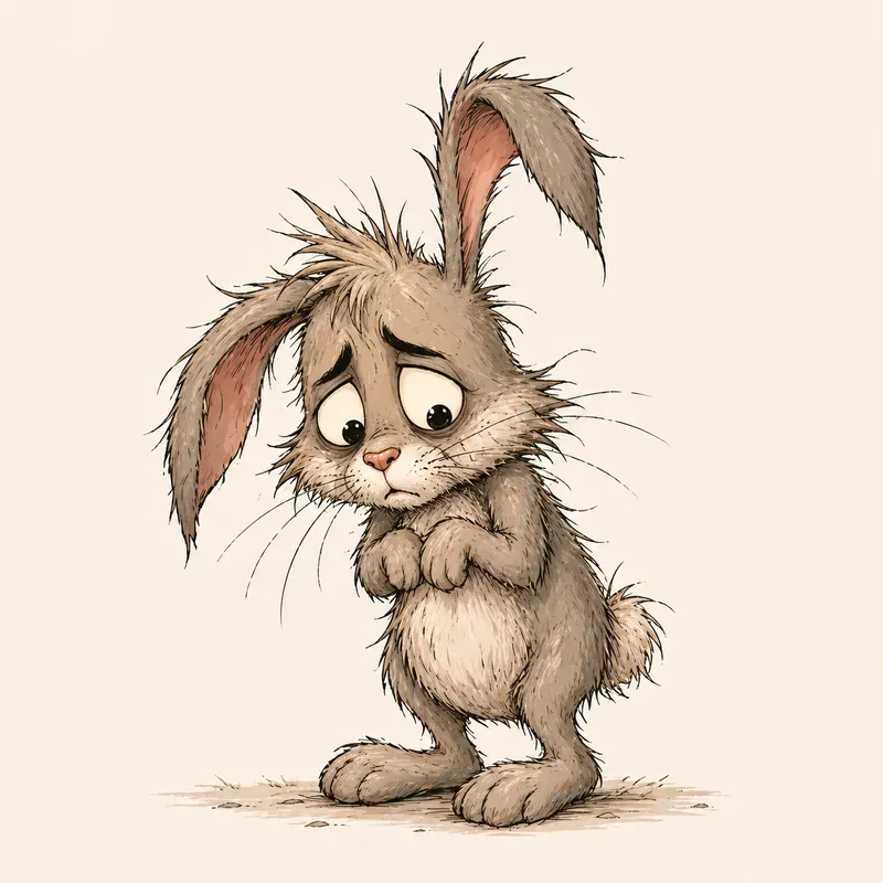 Scruffy Sad Cartoon Animals