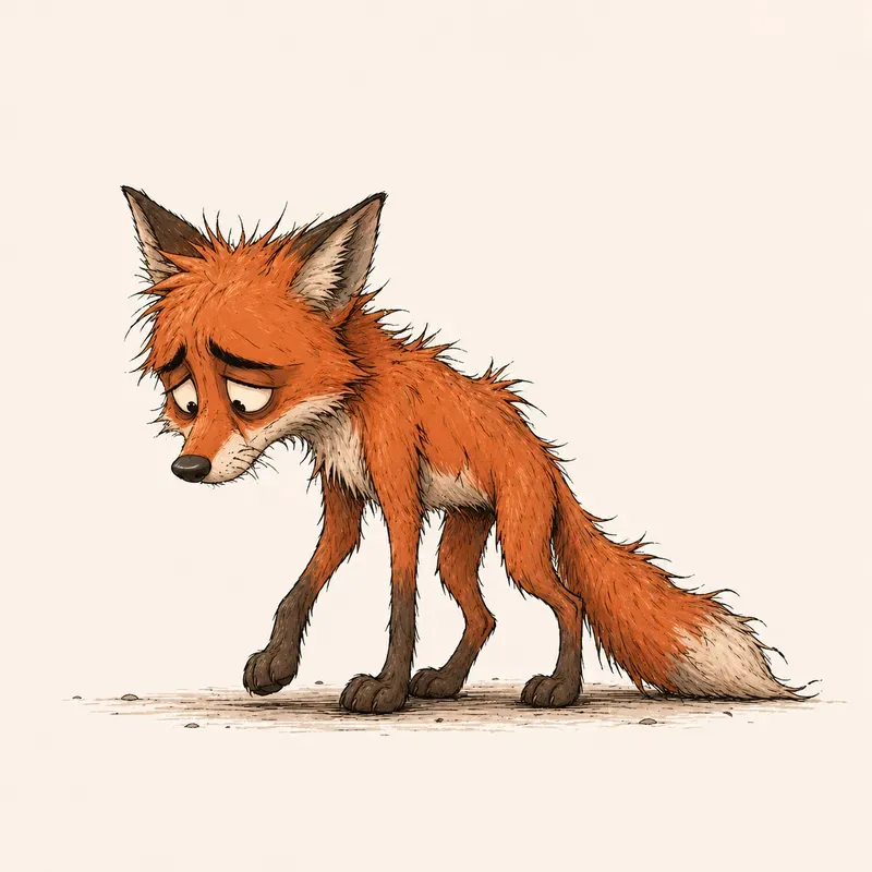 Scruffy Sad Cartoon Animals