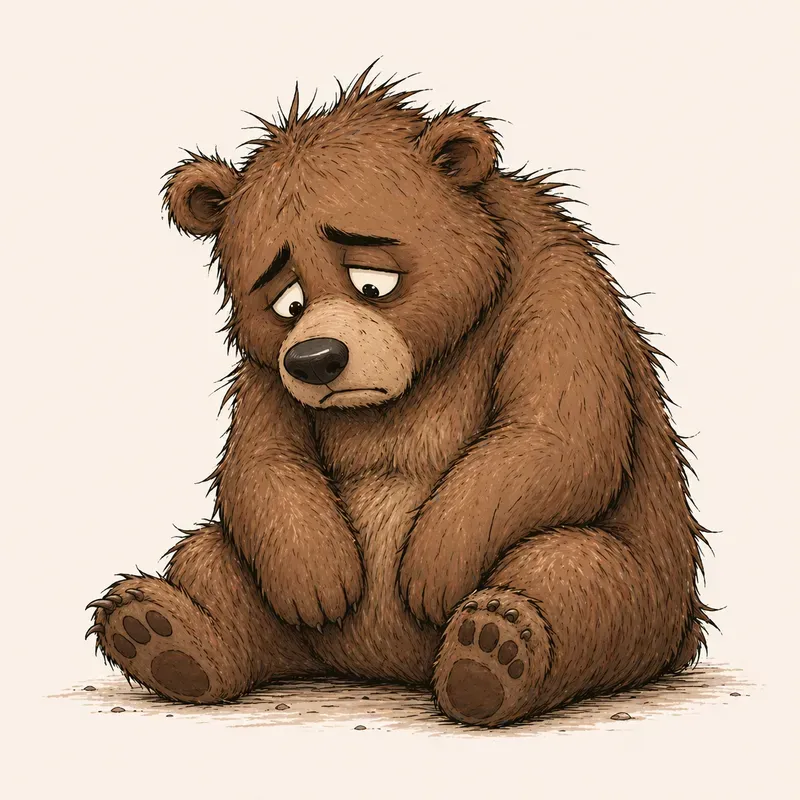 Scruffy Sad Cartoon Animals