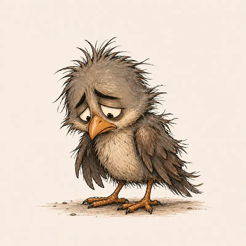 Scruffy Sad Cartoon Animals