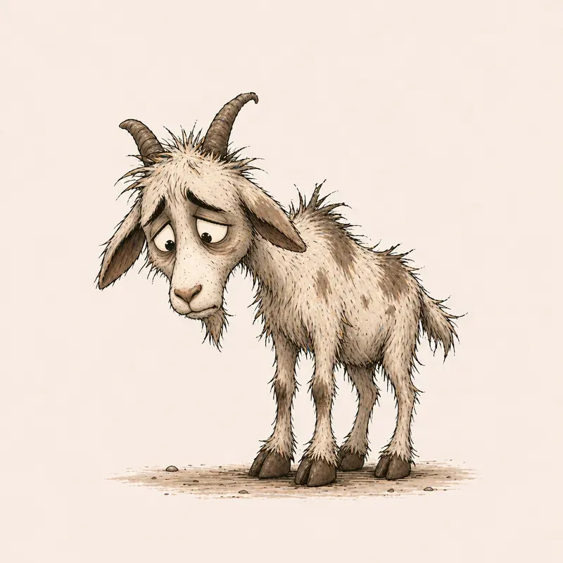 Scruffy Sad Cartoon Animals