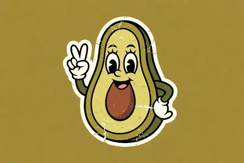 Retro 70s Groovy Mascot Sticker Art