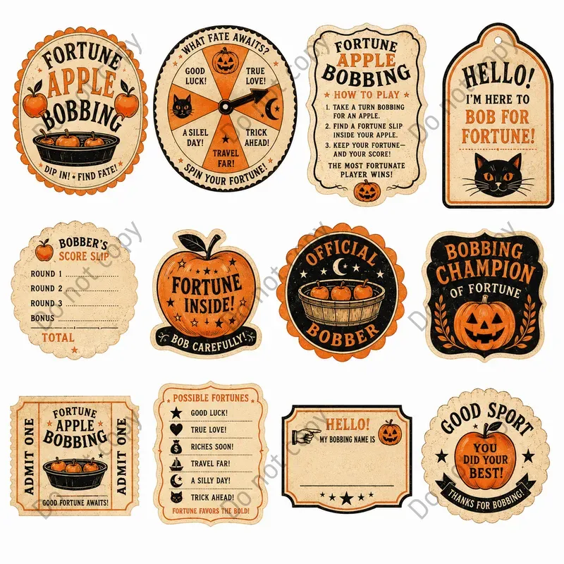 Vintage Halloween Party Game Sheets