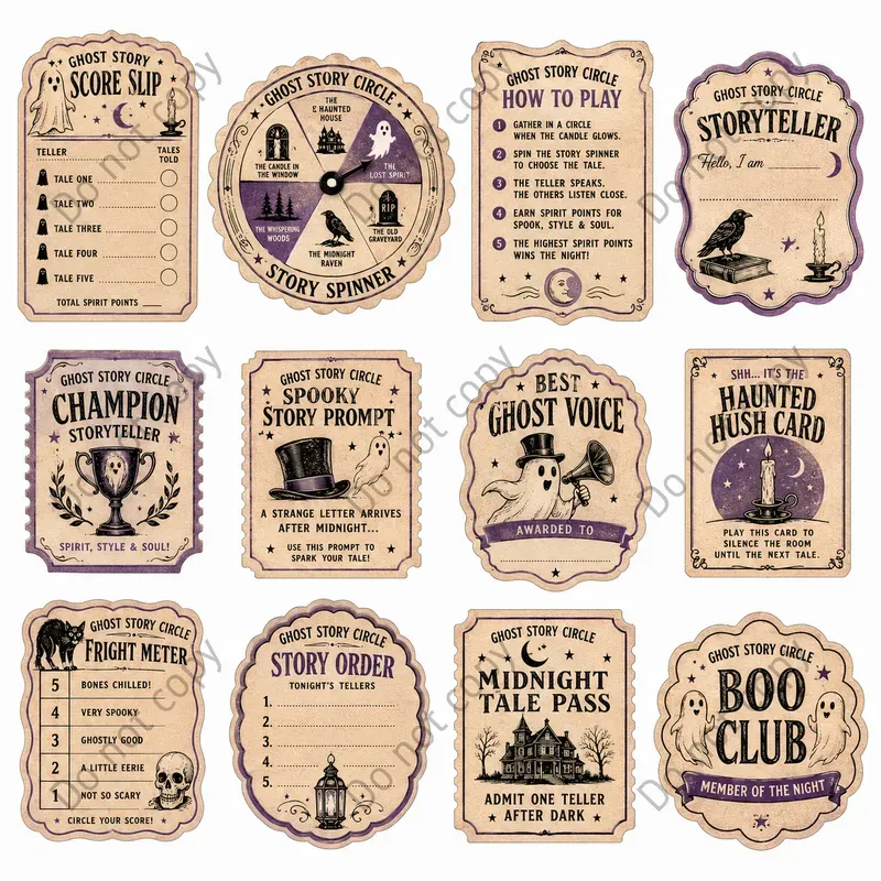 Vintage Halloween Party Game Sheets