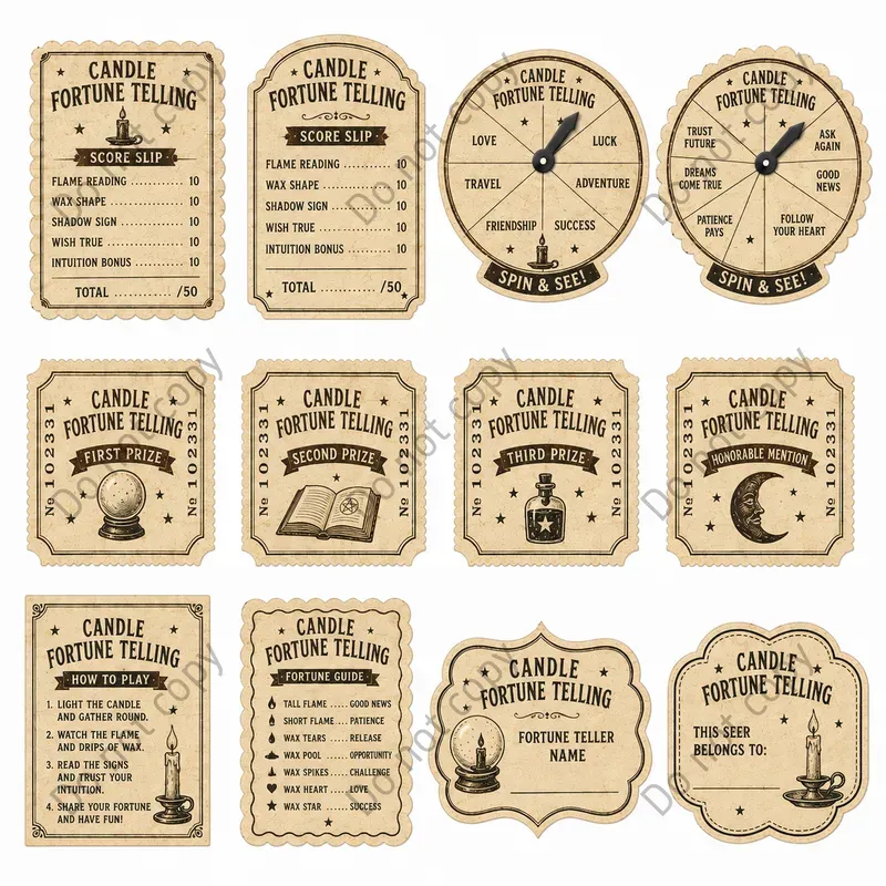 Vintage Halloween Party Game Sheets