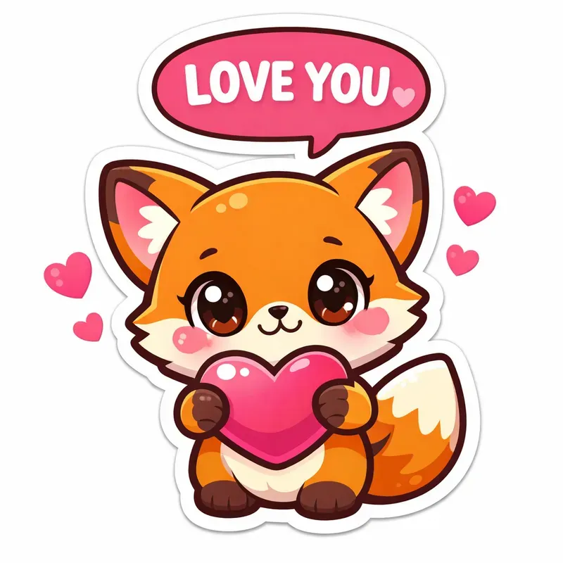 Cute Kawaii Valentine Love Stickers
