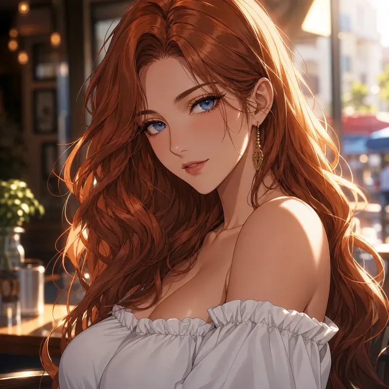 Anime Sunlit Woman Portraits