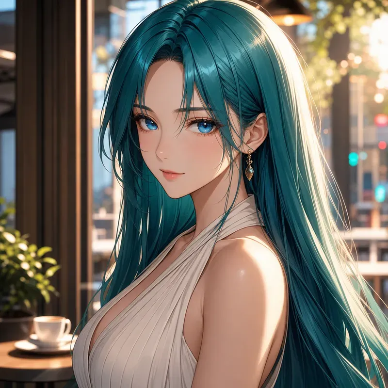 Anime Sunlit Woman Portraits