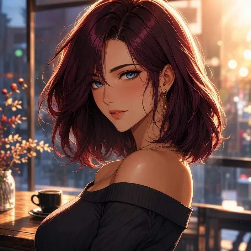 Anime Sunlit Woman Portraits