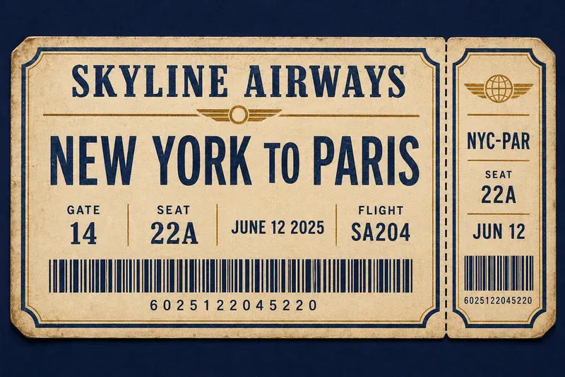Vintage Ticket Keepsake Studios