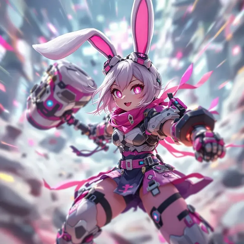 Cyberpunk Anime Girls With Dynamic Poses