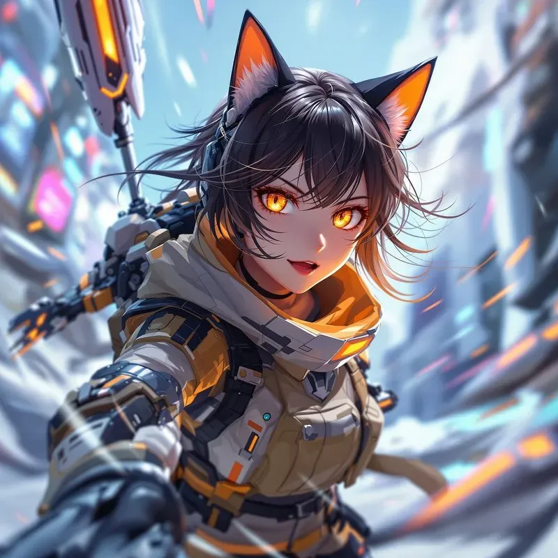 Cyberpunk Anime Girls With Dynamic Poses