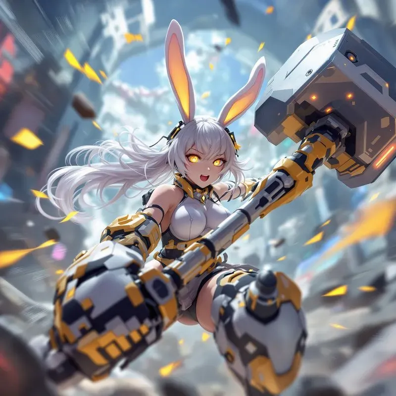 Cyberpunk Anime Girls With Dynamic Poses