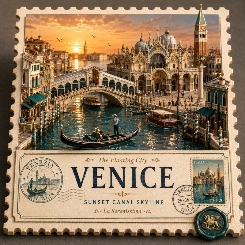 Luxury Travel Stamp Postcards