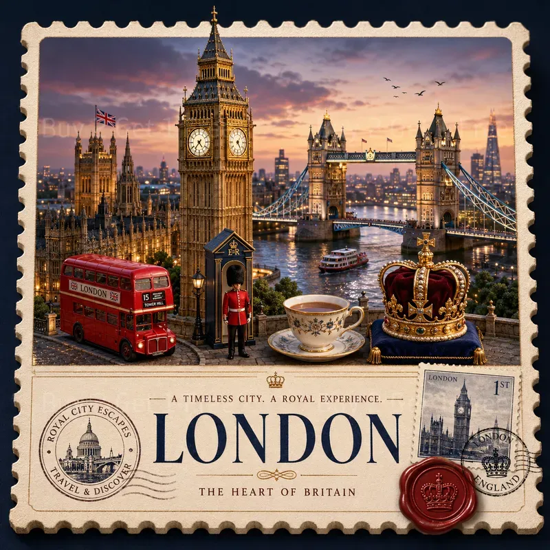Luxury Travel Stamp Postcards
