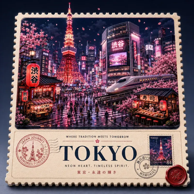 Luxury Travel Stamp Postcards
