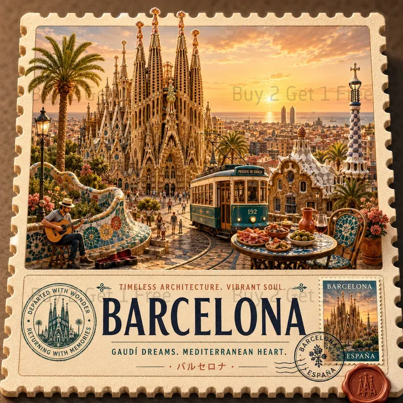 Luxury Travel Stamp Postcards