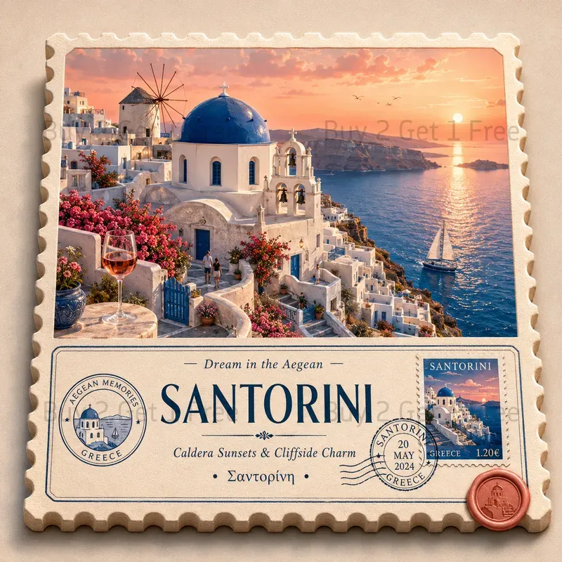 Luxury Travel Stamp Postcards